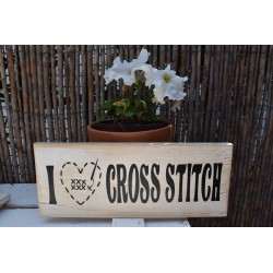 Letrero madera cross stitch