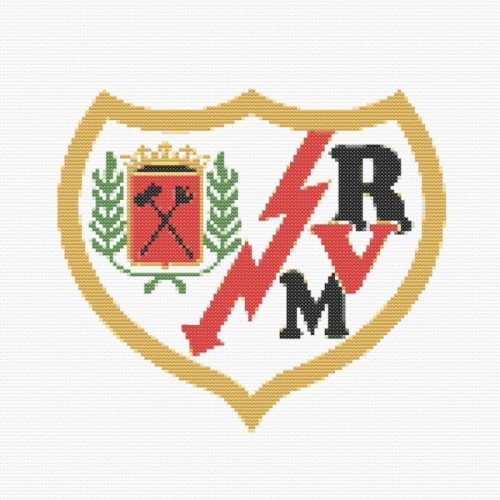 Patrón punto de cruz escudo fútbol Rayo Vallecano
