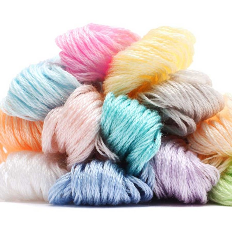 KIT HILOS DMC COLORES PASTEL – GHIZA textil felting